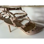 mix no. 6 Nude Studded Patent Leather Caged Strappy Pointed Toe Heels Sz 11 Photo 5