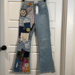 Urban Outfitters BDG  High-Waisted Flare Patchwork Craft Jeans Indigo 25 NWT Photo 5