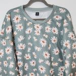  Green Daisy Print Sweatshirt Size 3X Shein Floral Sweatshirt Photo 1