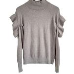 Chelsea28  Grey Ruffle Sleeve Shoulder Cut Out Sweater Photo 0