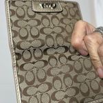 Coach Brown and Cream mini trifold Wallet Photo 7