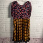 Uncle Frank  Anthropologie colorful rose print mid length dress Large whimsigoth Photo 3