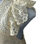 Jennifer & Grace Antique White Eyelet Boho Flutter Sleeve Blouse Small NWT Photo 5