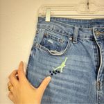 REWASH  Blue Wide Leg Embroidered Dinosaur Jeans Womens 29 Distressed Blue Denim Photo 7