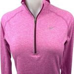 Nike Dri-Fit Womens Pink 1/4 Zip Long Sleeve Pullover Athletic Sweatshirt Top S Photo 2