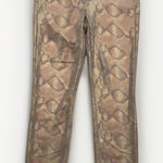 MOTHER High Waisted Seamless Looker Leggings Luxury Python Snake Print Size 26 Brown Photo 0