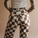 P&Co P&  NWT 304 Service Fatigue Checkerboard High Waisted Straight Leg Pants 2 Reg Photo 3