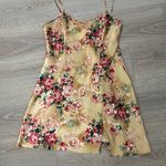 The Vintage Shop Vintage Satin Yellow Floral Dress Photo 0