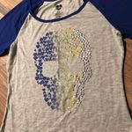 Hard Candy Royal blue and gray skull baseball tee Photo 1
