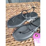 A New Day  Tiffany Women's 7 Black Leather Memory Foam Ankle Strappy Sandals Photo 2