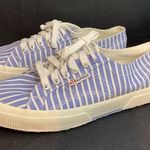 Superga  Women’s USAM 8/USAW 9.5  EU 41 Blue White Striped Sneakers Lace up Photo 0