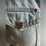 Vintage 90s Chazz zip front denim jean moto vest, size medium Blue Photo 2