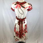 BCBGMAXAZRIA beautiful white pink and brown floral print faux wrap dress small Photo 3
