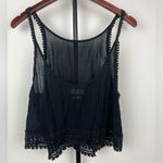 Golden by TNA Black Lyrica Crinkle Guaze Crop Tank‎ Top Photo 6