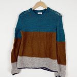 See By Chloe See By Chloé Brown & Blue Wool Color Block Sweater Photo 1