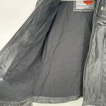 First Classics Black Leather Quilted Hooded Biker Jacket Photo 8