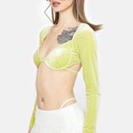 Dolls Kill NWT Tic Toc Velvet Velour Crop Long Sleeve Bra Top old school retro M Photo 1