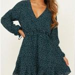 Showpo  Worlds Away Green White Polka Dot Ruffle Mini Dress NWT Size 2 Photo 0