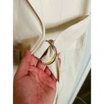 MARINA MOSCONE White Twill Collared Neck Sleeveless Long Wrap Vest size Small Photo 9