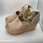 Marc Fisher LTD Women's Espadrille Platform Wedge Sandals Beige Leather Size 6.5 Photo 5