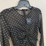 ZARA NWT  Swiss Dot Mesh Tulle Ruched Mini Dress Size M Sheer Party Going Out Photo 7