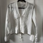 Reformation Vivi Cotton Voile White Blouse Top Size 0 Photo 2