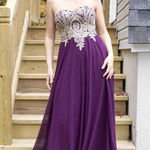 Fiesta Fashion Purple and Gold Corset Prom Dress Photo 0
