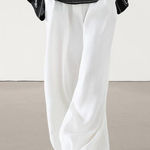 Massimo Dutti NWT  Women's Wide Leg‎ 100% Linen Pants In White Size 12 Photo 0