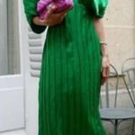 ZARA  Green Pleated Satin Midi Dress Balloon Sleeves RARE Bloggers Fav Size‎ XS Photo 0
