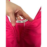 ZARA  Ruched Slip Fuchsia Dress Photo 3