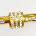 18K Gold Plated Rhinestones Bangle Stainless Steel Bracelet Womens Jewelry Gift Photo 3
