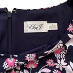 Eliza J Dress Navy Pink White Floral Bell Sleeve Lined Shift Dress Size 6 Photo 1