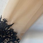 A'Gaci tan and black sheer long sleeve mini dress with embroidered detail Photo 4