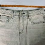 American Eagle sz 8 SHORT Light Wash Super High Waist Festival Denim Mini Skirt Photo 5