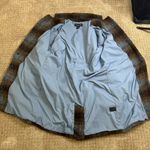 Rachel Zoe Los Angeles New York Women’s Medium Brown/Blue Plaid Wool Trench Coat Photo 9