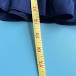 Jason Wu Navy Satin Peplum Blouse Top Long Sleeve V Neck Waist Button Sz Medium Photo 15