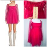Thirty Thirty Pink Longsleeve Sheer Pearl Dress Size M Photo 1