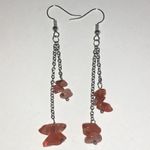 Silver Tone and Dangling Stone Boho Earrings Photo 2