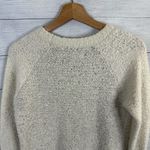 Abercrombie & Fitch Womens size Small Embellished Wool Blend Knit Sweater Cream Photo 8