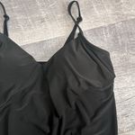 Dream Suit Black Tankini Swim Top Womens 10 V Neck Ruffle Adjustable Padded Photo 2