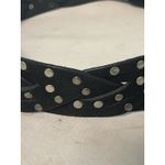 Premium Double Row Grommet Belt 2 Hole Faux Leather Biker Punk Goth 43" Black Photo 3