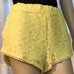 ZARA Trafaluc Yellow Lace Crochet Trim Shorts Photo 4