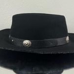 ROCKMOUNT RANCH WEAR Black Felt Wool Silver Concho Edgy Western Cowboy Hat Photo 4