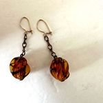 Amber tone chain drop earrings Photo 1