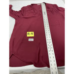 Pleione Womans  Long Sleeve Pullover Blouse XL Maroon V Neck 1/4 Button Up Photo 5