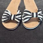 Kate Spade Black and White Striped Slide Sandals size 9M Photo 2