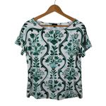 Talbots  Green Floral Print Top Medium Lightweight Stretch Preppy Bloomcore Comfy Photo 1