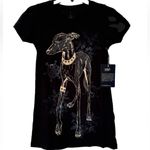 Key Closet Greyhound Black Women’s Swarovski Studded Short Sleeve Tee Size Small Photo 0