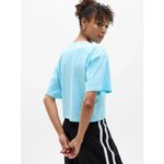 Athleta  XS True Cotton Crop Tee Aqua Blue X-Small Regular Photo 2