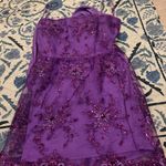 Lucy in the Sky  Floral Mesh Dress in Purple L Photo 7